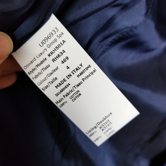 Michael Kors Collection, Italy, navy blue double breasted blazer jacket, size 4 - Picture 8 of 8